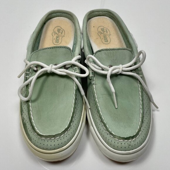 Sperry Topsider Teal Slide on Leather Boat Shoes size: 9 - Picture 1 of 13